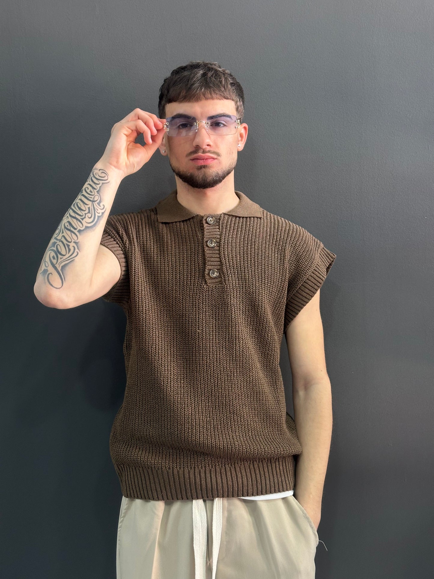 Smanicato in Filo Brown